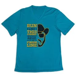 Women's Short Sleeve Tech Tee - Finish Line Cowboy -goneforarun Sales 2023 tr 47263 LIGHTBLUE MAIN