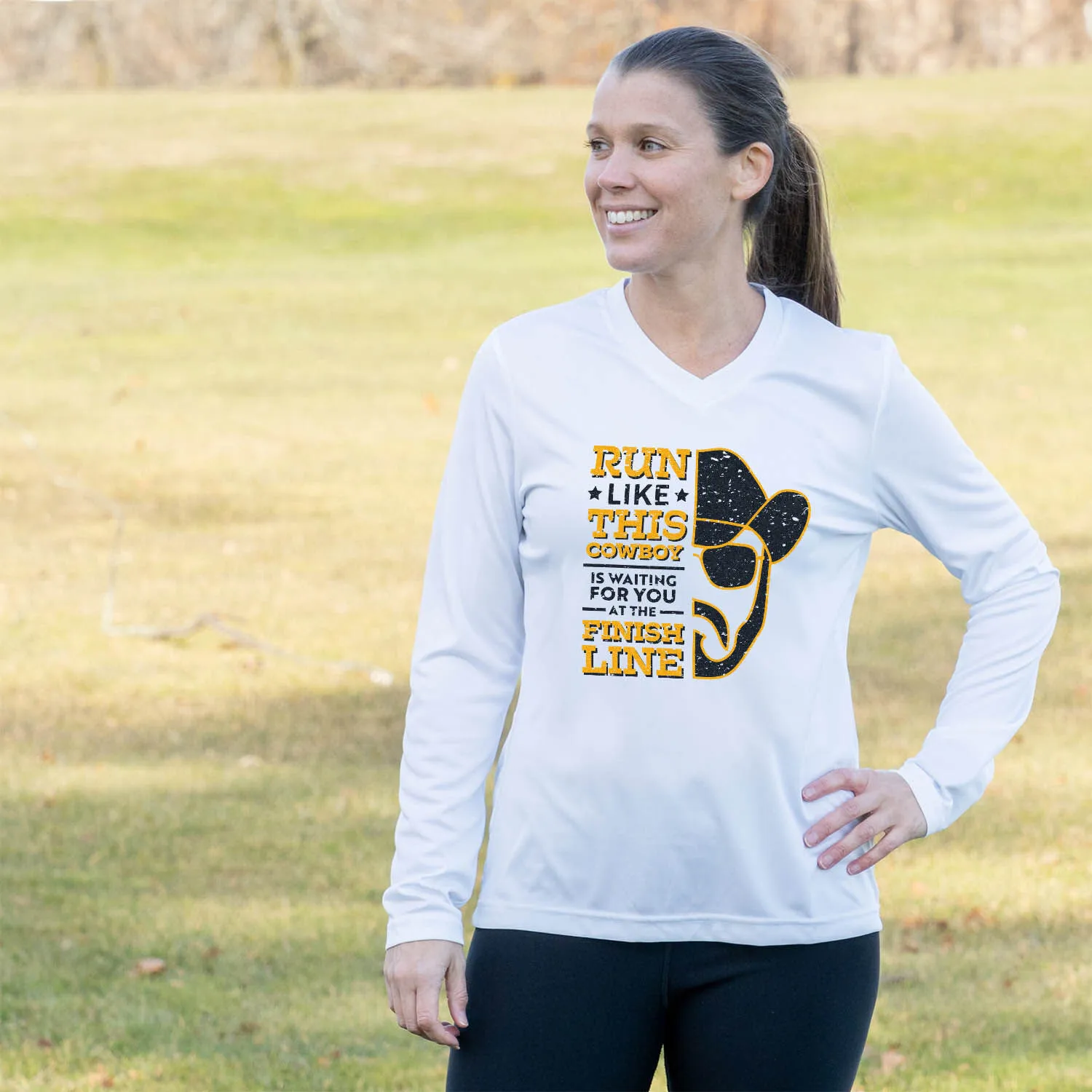 Women's Long Sleeve Tech Tee - Finish Line Cowboy 6 Women's Long Sleeve Tech Tee - Finish Line Cowboy - Image 4