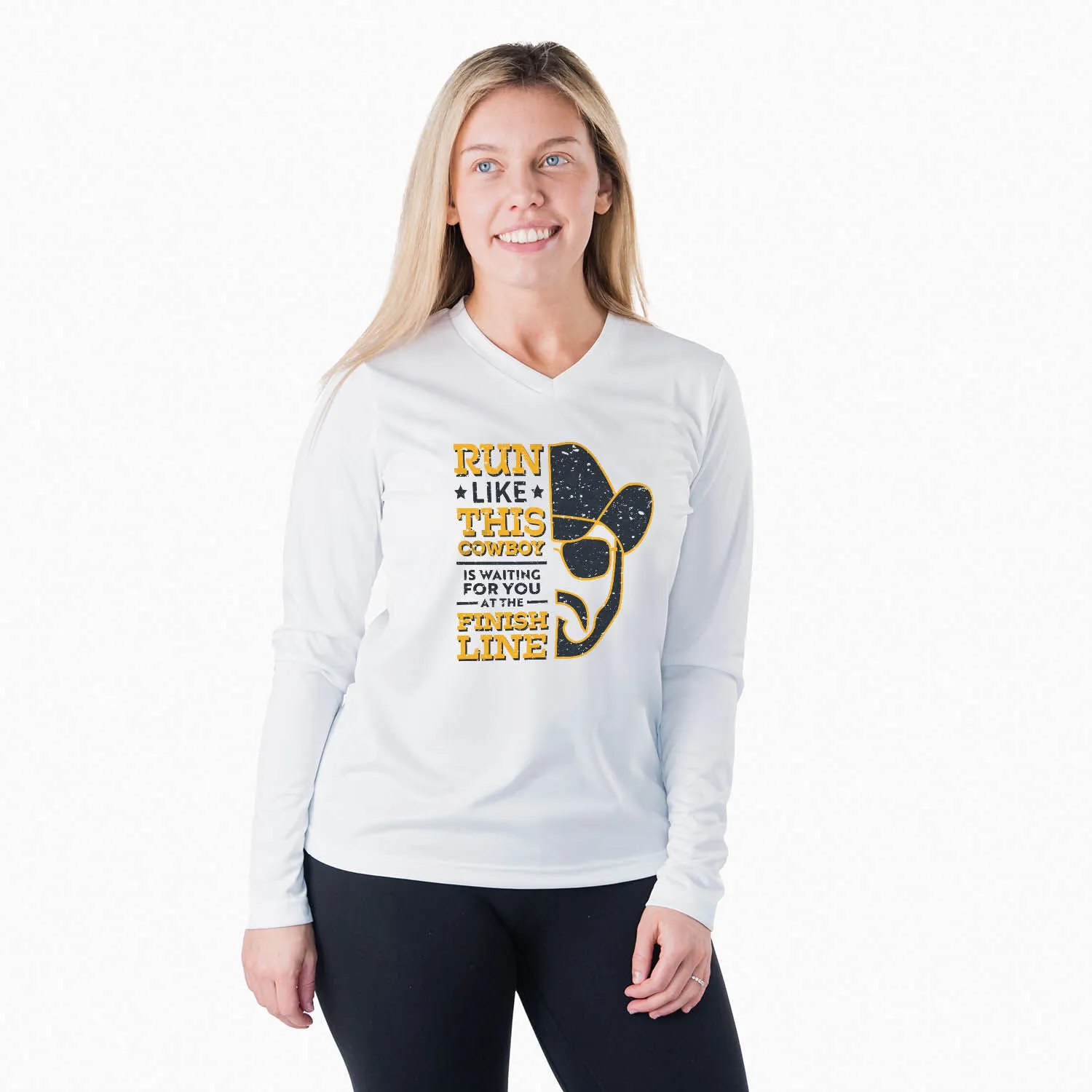 Women's Long Sleeve Tech Tee - Finish Line Cowboy 4 Women's Long Sleeve Tech Tee - Finish Line Cowboy - Image 2