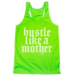 Women's Racerback Performance Tank Top - Hustle Like A Mother -goneforarun Sales 2023 tr 47277 LIME MAIN