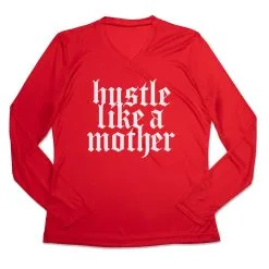 Women's Long Sleeve Tech Tee - Hustle Like A Mother 14 Women's Long Sleeve Tech Tee - Hustle Like A Mother -goneforarun Sales 2023 tr 47279 RED MAIN
