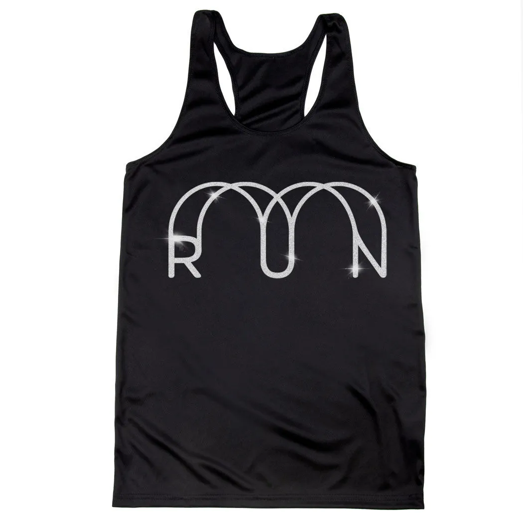 Women's Racerback Performance Tank Top - Glitter Run 3 Women's Racerback Performance Tank Top - Glitter Run