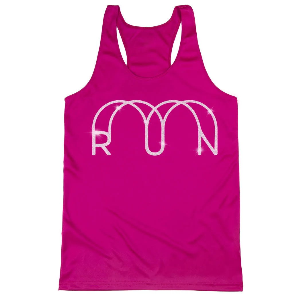 Women's Racerback Performance Tank Top - Glitter Run 8 Women's Racerback Performance Tank Top - Glitter Run - Image 6