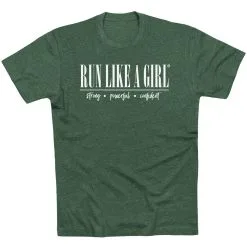 Running Short Sleeve T-Shirt - Run Like A Girl® -goneforarun Sales 2023 tr 47318 FORESTGREEN FLAT