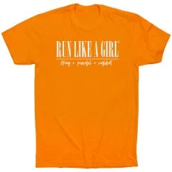 Running Short Sleeve T-Shirt - Run Like A Girl® -goneforarun Sales 2023 tr 47318 ORANGE FLAT