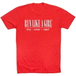 Running Short Sleeve T-Shirt - Run Like A Girl® -goneforarun Sales 2023 tr 47318 RED FLAT