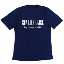 Women's Short Sleeve Tech Tee - Run Like A Girl® -goneforarun Sales 2023 tr 47322 NAVY MAIN