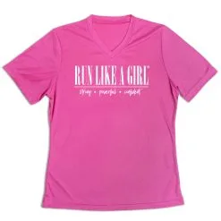 Women's Short Sleeve Tech Tee - Run Like A Girl® -goneforarun Sales 2023 tr 47322 PINK MAIN