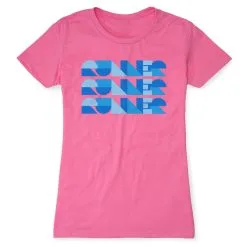 Women's Everyday Runners Tee - Run Repeat -goneforarun Sales 2023 tr 47337 HOTPINK FLAT