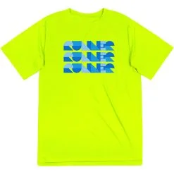 Men's Running Short Sleeve Performance Tee - Run Repeat -goneforarun Sales 2023 tr 47346 SAFETYYELLOW MAIN