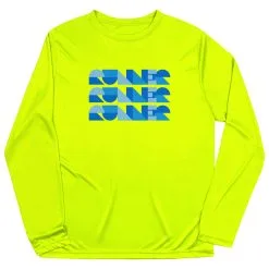 Men's Running Long Sleeve Performance Tee - Run Repeat -goneforarun Sales 2023 tr 47347 SAFETYYELLOW MAIN