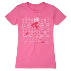 Women's Everyday Runners Tee - Heart Sweater Run -goneforarun Sales 2023 tr 47363 HOTPINK FLAT