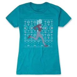 Women's Everyday Runners Tee - Heart Sweater Run -goneforarun Sales 2023 tr 47363 TEAL FLAT