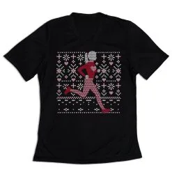 Women's Short Sleeve Tech Tee - Heart Sweater Run -goneforarun Sales 2023 tr 47368 BLACK MAIN