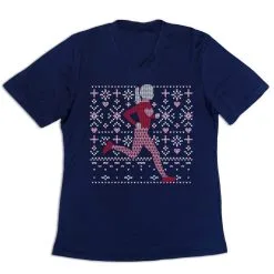 Women's Short Sleeve Tech Tee - Heart Sweater Run -goneforarun Sales 2023 tr 47368 NAVY MAIN