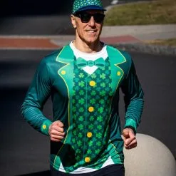 Men's Running Long Sleeve Performance Tee - Leprechaun