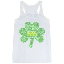 Flowy Racerback Tank Top - Lucky Runner -goneforarun Sales 2023 tr 47390 WHITE MAIN