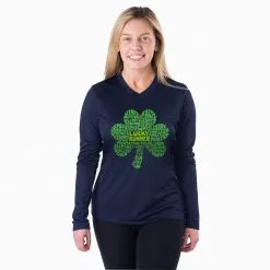 Women's Long Sleeve Tech Tee - Lucky Runner -goneforarun Sales 2023 tr 47394 NAVY MODEL