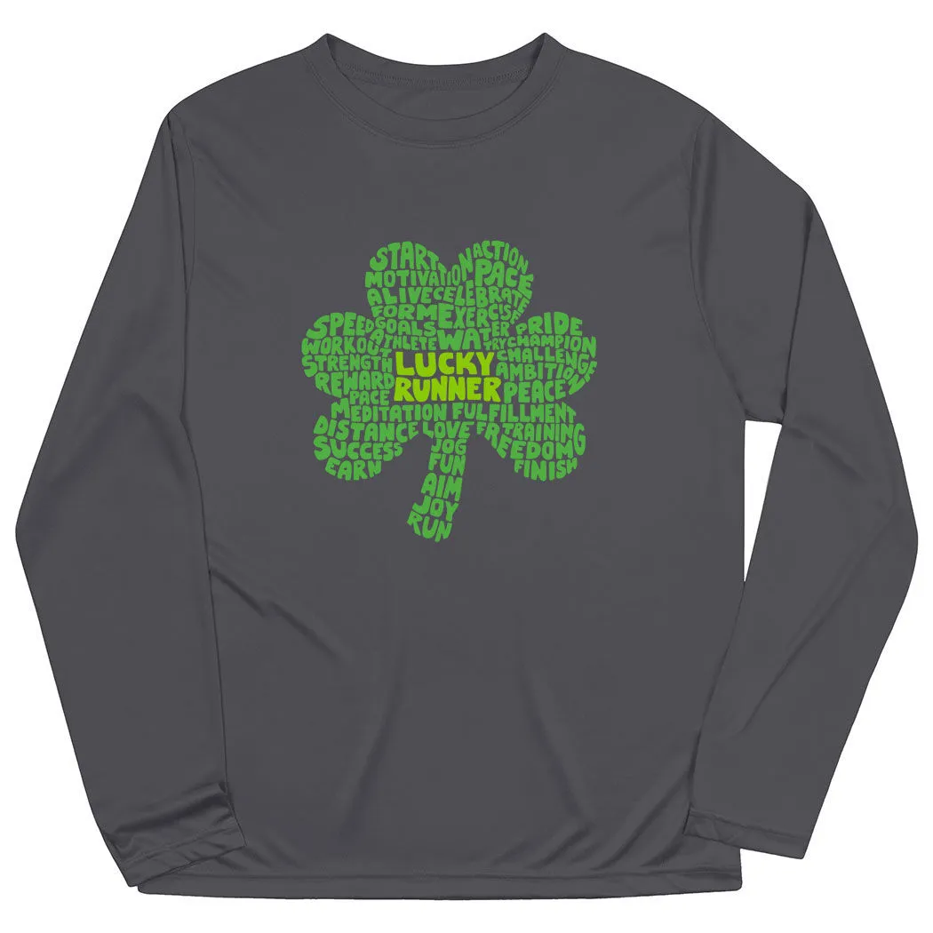 Men's Running Long Sleeve Performance Tee - Lucky Runner 3 Men's Running Long Sleeve Performance Tee - Lucky Runner
