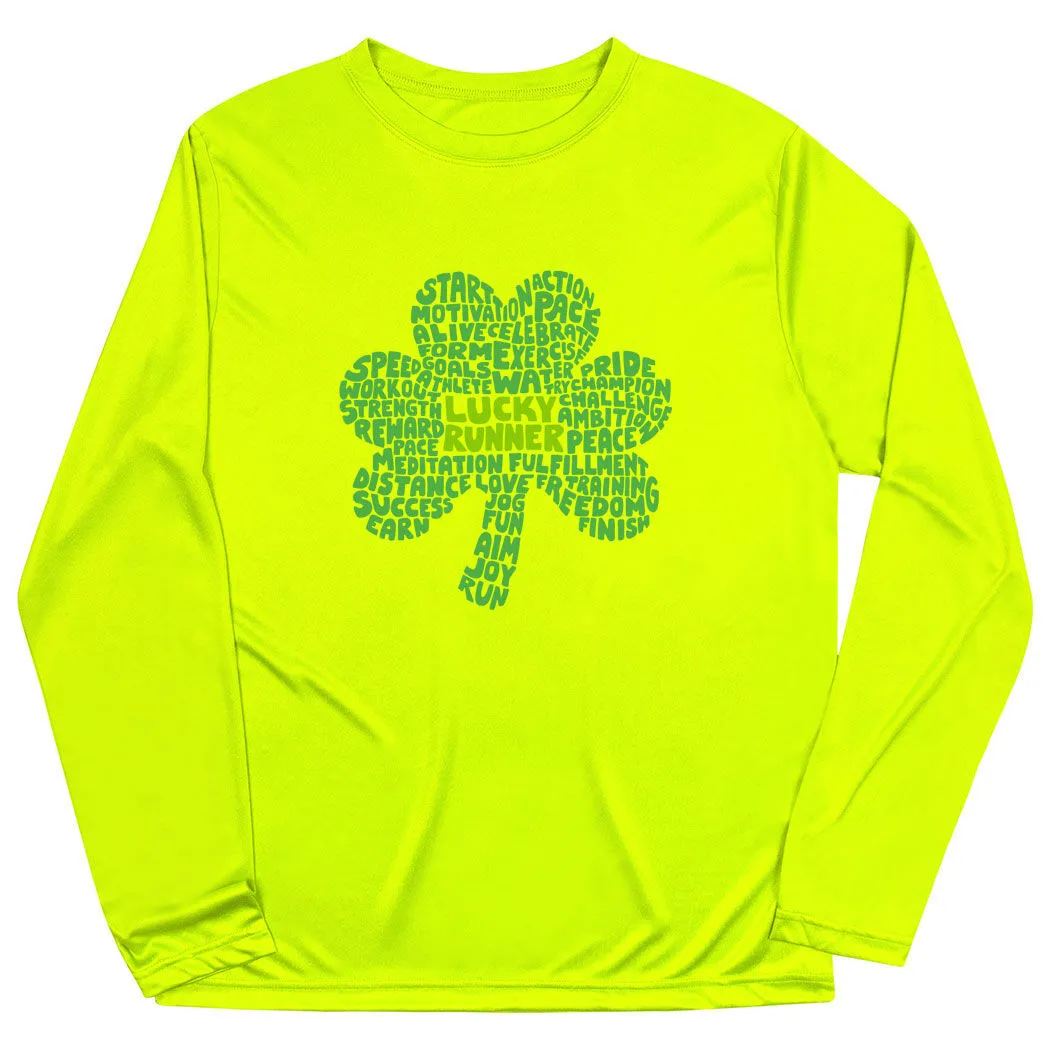 Men's Running Long Sleeve Performance Tee - Lucky Runner 11 Men's Running Long Sleeve Performance Tee - Lucky Runner - Image 9