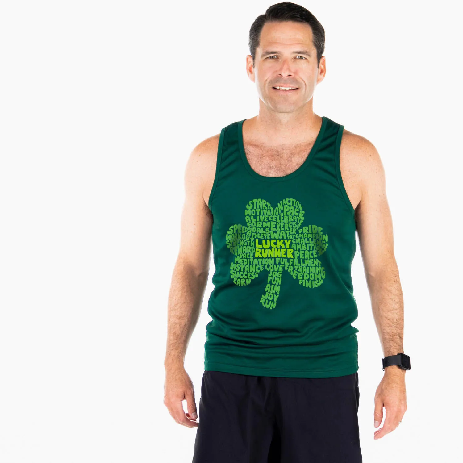 Men's Running Performance Tank Top - Lucky Runner 4 Men's Running Performance Tank Top - Lucky Runner - Image 2