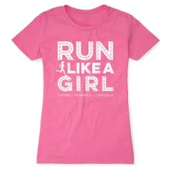 Women's Everyday Runners Tee - Run Like A Girl® Road -goneforarun Sales 2023 tr 47401 HOTPINK FLAT