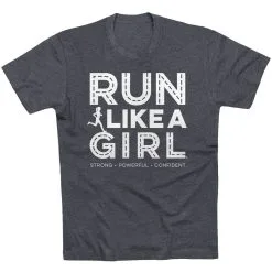 Running Short Sleeve T-Shirt - Run Like A Girl® Road -goneforarun Sales 2023 tr 47402 CHARCOAL FLAT
