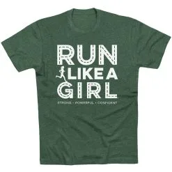 Running Short Sleeve T-Shirt - Run Like A Girl® Road -goneforarun Sales 2023 tr 47402 FORESTGREEN FLAT