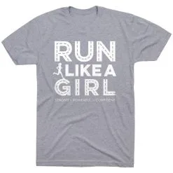 Running Short Sleeve T-Shirt - Run Like A Girl® Road -goneforarun Sales 2023 tr 47402 GRAY FLAT