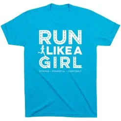 Running Short Sleeve T-Shirt - Run Like A Girl® Road -goneforarun Sales 2023 tr 47402 TURQUOISE FLAT