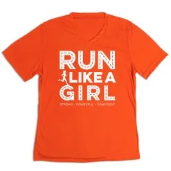 Women's Short Sleeve Tech Tee - Run Like A Girl® Road -goneforarun Sales 2023 tr 47406 ORANGE MAIN