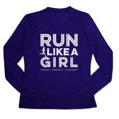 Women's Long Sleeve Tech Tee - Run Like A Girl® Road -goneforarun Sales 2023 tr 47407 ROYAL MAIN