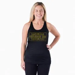 Women's Racerback Performance Tank Top - May The Course Be With You -goneforarun Sales 2023 tr 47485 BLACK MODEL