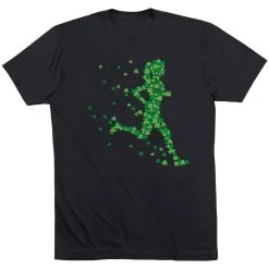 Running Short Sleeve T-Shirt - Lucky Runner Girl -goneforarun Sales 2023 tr 47508 BLACK MAIN