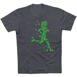 Running Short Sleeve T-Shirt - Lucky Runner Girl -goneforarun Sales 2023 tr 47508 CHARCOAL MAIN