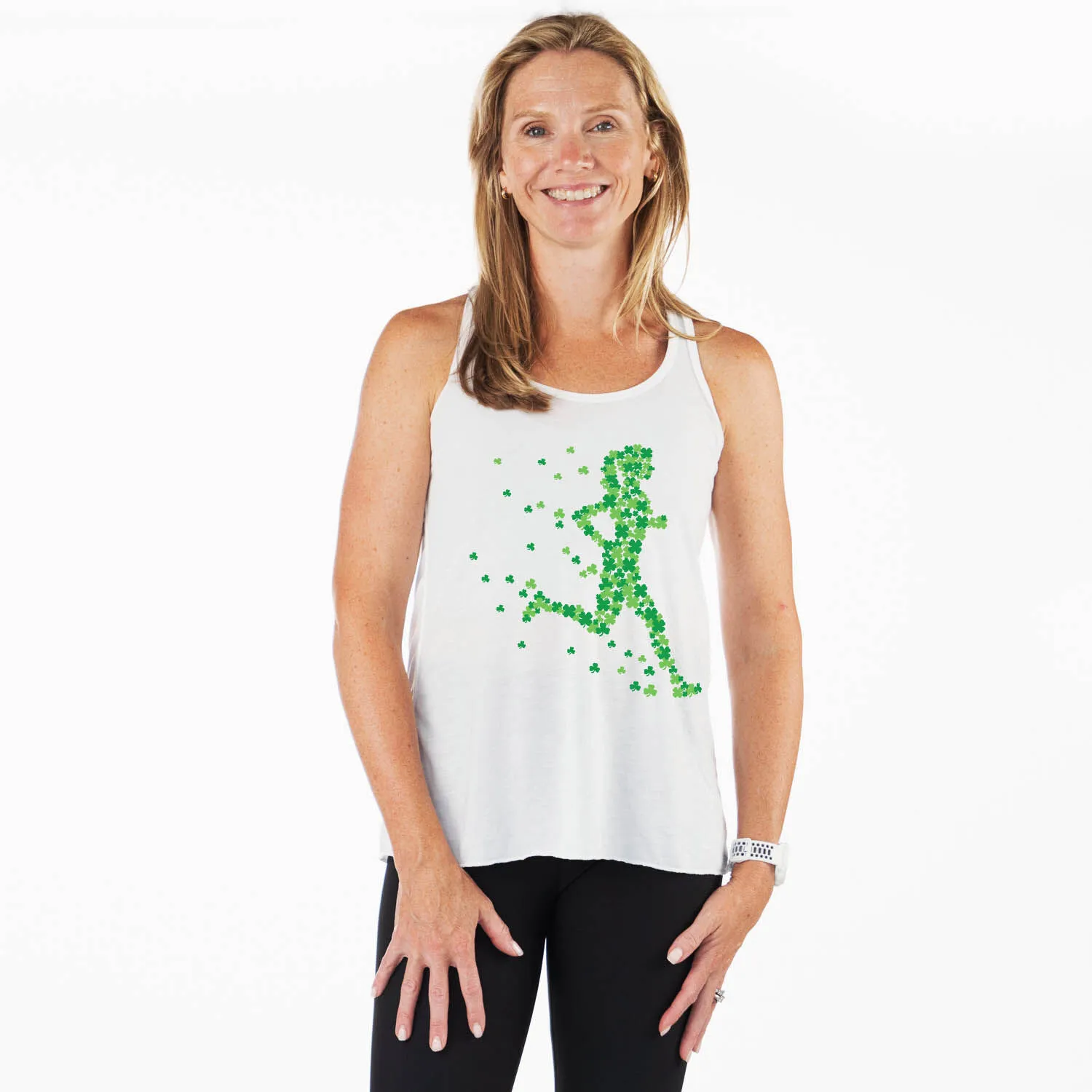 Flowy Racerback Tank Top - Lucky Runner Girl 4 Flowy Racerback Tank Top - Lucky Runner Girl - Image 2