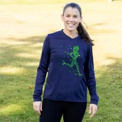 Women's Long Sleeve Tech Tee - Lucky Runner Girl -goneforarun Sales 2023 tr 47513 NAVY FEMALE