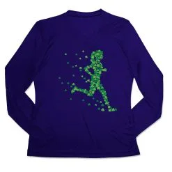 Women's Long Sleeve Tech Tee - Lucky Runner Girl -goneforarun Sales 2023 tr 47513 ROYAL MAIN