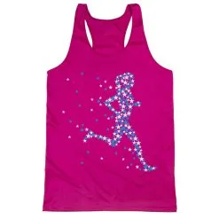 Women's Racerback Performance Tank Top - Patriotic Runner Girl -goneforarun Sales 2023 tr 47525 PINK MAIN