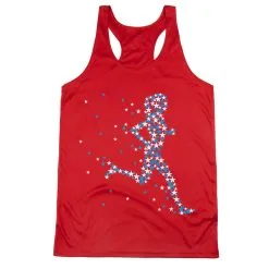 Women's Racerback Performance Tank Top - Patriotic Runner Girl