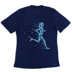 Women's Short Sleeve Tech Tee - Patriotic Runner Girl
