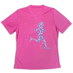 Women's Short Sleeve Tech Tee - Patriotic Runner Girl -goneforarun Sales 2023 tr 47526 PINK MAIN