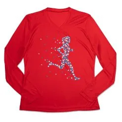 Women's Long Sleeve Tech Tee - Patriotic Runner Girl 13 Women's Long Sleeve Tech Tee - Patriotic Runner Girl -goneforarun Sales 2023 tr 47527 RED MAIN