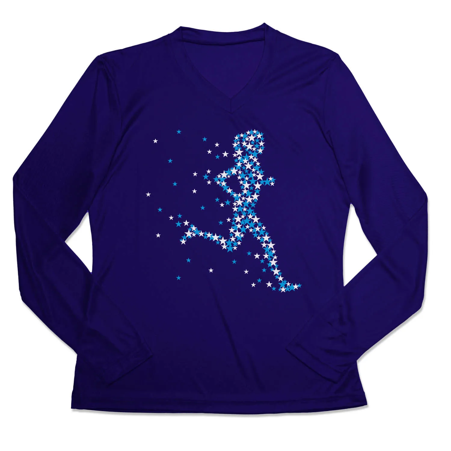 Women's Long Sleeve Tech Tee - Patriotic Runner Girl 3 Women's Long Sleeve Tech Tee - Patriotic Runner Girl