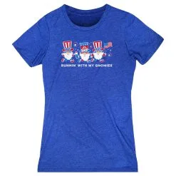 Women's Everyday Runners Tee - Runnin' With My Patriotic Gnomies