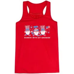 Flowy Racerback Tank Top - Runnin' With My Patriotic Gnomies -goneforarun Sales 2023 tr 47553 RED MAIN