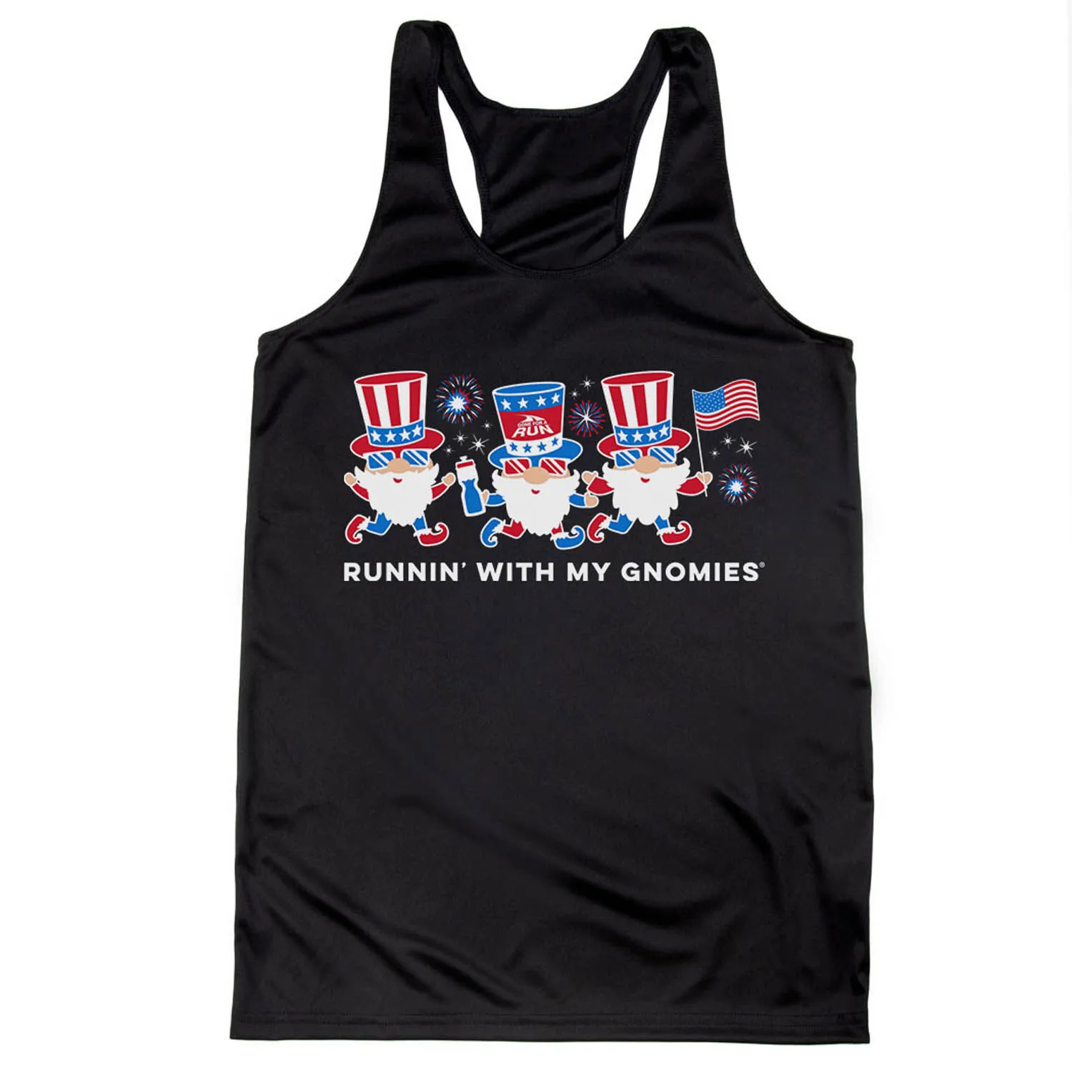 Women's Racerback Performance Tank Top - Runnin' With My Patriotic Gnomies 7 Women's Racerback Performance Tank Top - Runnin' With My Patriotic Gnomies - Image 5