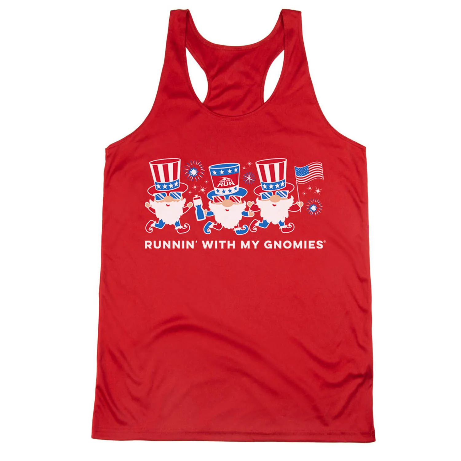 Women's Racerback Performance Tank Top - Runnin' With My Patriotic Gnomies 8 Women's Racerback Performance Tank Top - Runnin' With My Patriotic Gnomies - Image 6