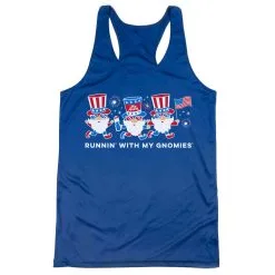 Women's Racerback Performance Tank Top - Runnin' With My Patriotic Gnomies