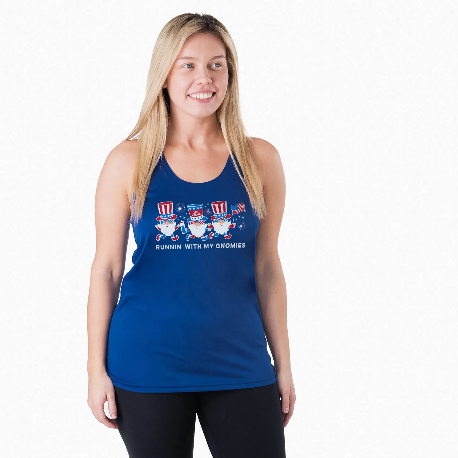 Women's Racerback Performance Tank Top - Runnin' With My Patriotic Gnomies 4 Women's Racerback Performance Tank Top - Runnin' With My Patriotic Gnomies - Image 2